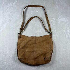 Hobo International Pier Brown Velvet Hide Leather Shoulder Bag Crossbody